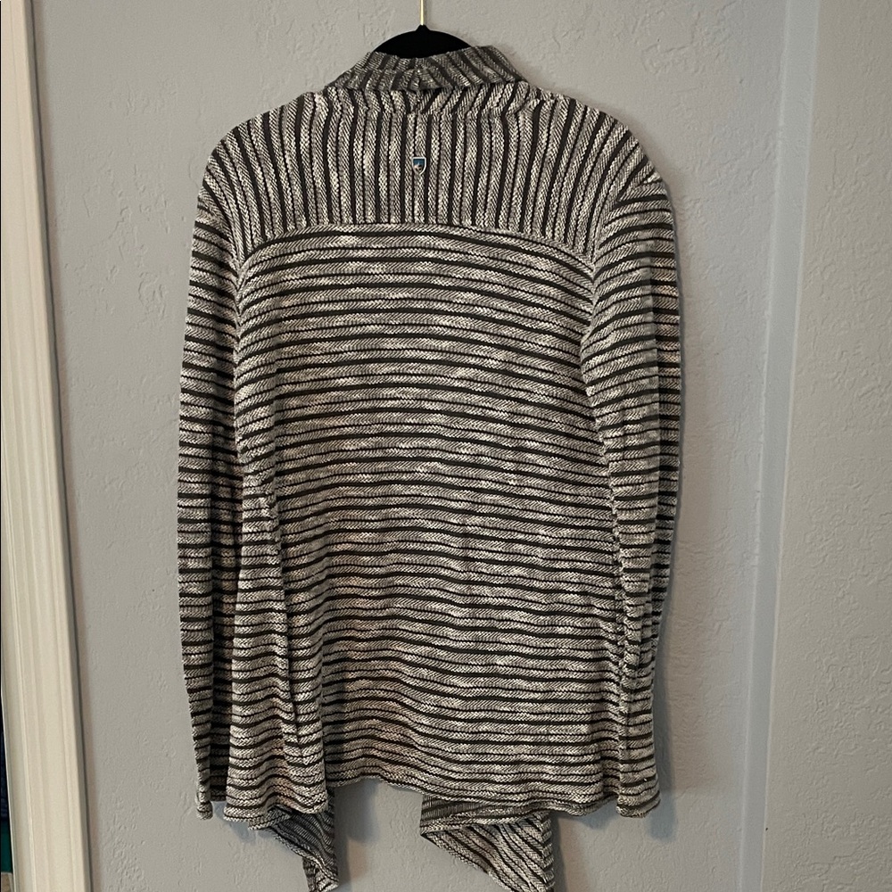 Kuhl Open-Front Women's Cardigan Olive & White - Picture 2 of 10